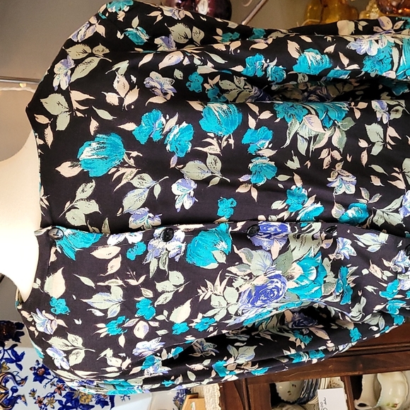 Vintage 1980s Floral Cottagecore Midi Dress - Picture 5 of 10